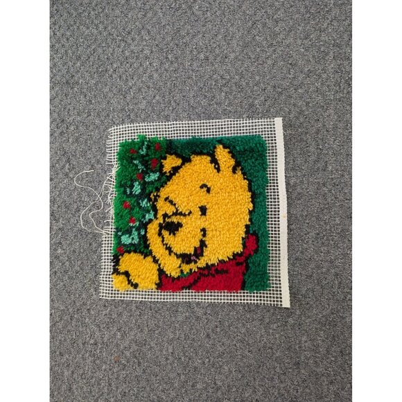 Completed Latch Hook Christmas Tigger Santa for Pillow Cover Wall Picture 12 1/2 - Picture 2 of 4